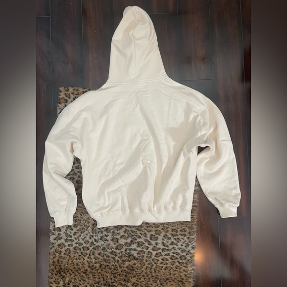 Free People Cream Hoodie with Blue Graphic - Picture 7 of 8